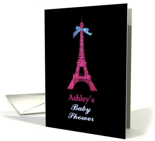 Hot Pink Paris Eiffel tower custom name Baby Shower Party... (1065735)