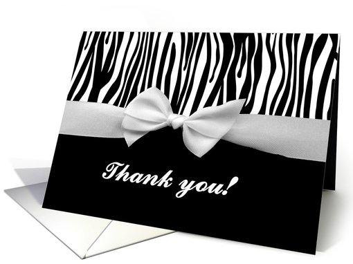 Zebra stripe with ribbon graphic - Thank you for coming... (1065743)