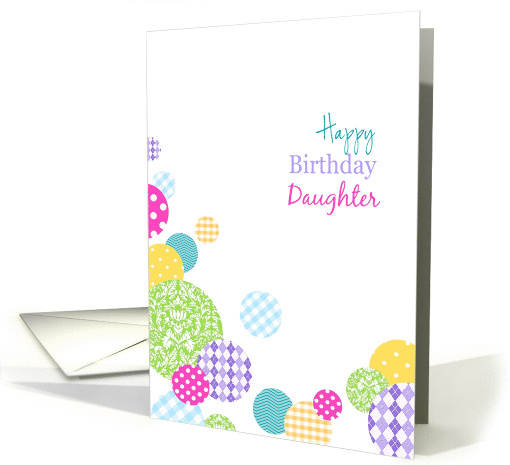 Happy Birthday Daughter - multicolored bubbles on white card (1091938)