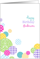 Happy Birthday Godmom - Colorful abstract dot pattern on white card
