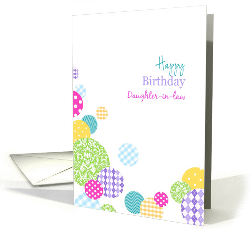 Happy Birthday daughter-in-law - Colorful modern dotty... (1091950)