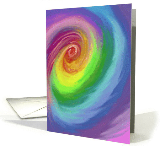 Congratulations on Coming Out - Rainbow swirl abstract art card