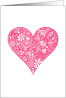 Hot Pink decorated Love Heart - Romantic any occasion card for her card