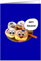 Happy Hanukkah cute happy donuts Jewish holiday card