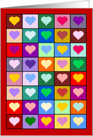Multicolored heart squares - Happy Wedding Anniversary card