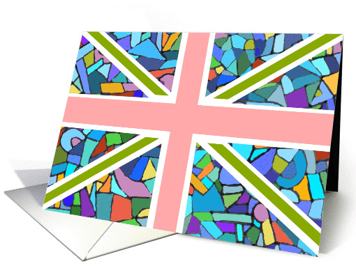 Arty English flag blank note card for all occasions card (1094226)