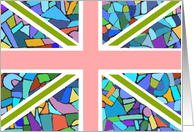 Arty English flag blank note card for all occasions card