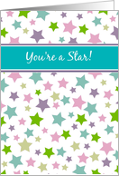 You’re a star - Thank you for your help card - pretty pastel stars card