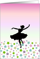 Dancing amongst the stars - Pink ballerina dancer card