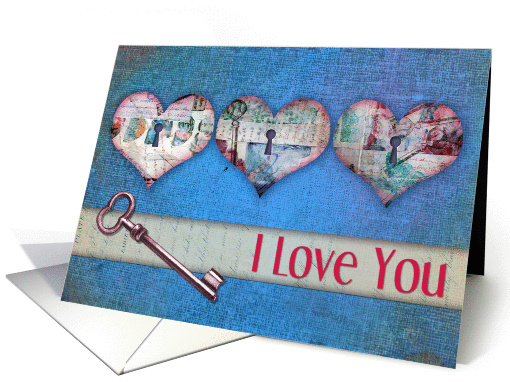 Heart, Lock, and Key Love card (1067541)