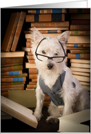 Thank You Teacher Westie in Vest & Glasses card