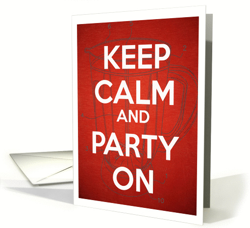 Keep Calm Cocktail Party Red Blender Invitation card (1070447)