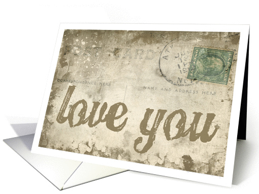 Sending You My Love Vintage Postcard card (1070523)