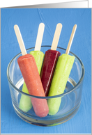 Colorful frozen ice pop dessert treats, Blank Note Card