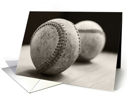 Old Baseballs Blank Notecard card (1140138)