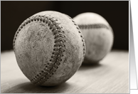 Old Baseballs Blank Notecard card