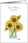 Sunflower Get Well Wishes card