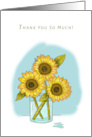 Thank You Vase of Sunflowers card