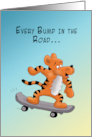 Encouraging Cartoon Tiger on a Skateboard card