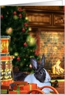 Bunny Under A Christmas Tree card