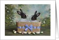 Two Dutch Bunnies In An Easter Basket card