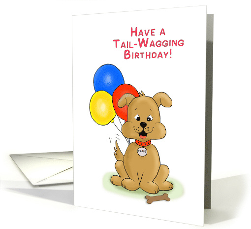 Tail-Wagging Birthday in White card (1630182)