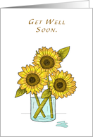 Sunflower Get Well Wishes card