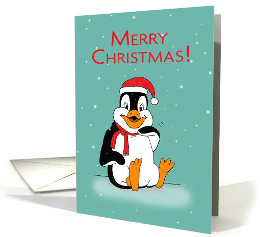 Christmas Cartoon Penguin Christmas Wave card (1642600)