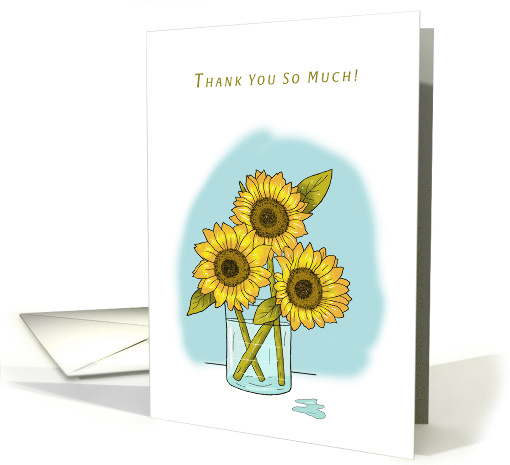 Thank You Vase of Sunflowers card (1643666)