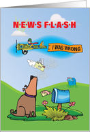 News Flash: I was wrong card