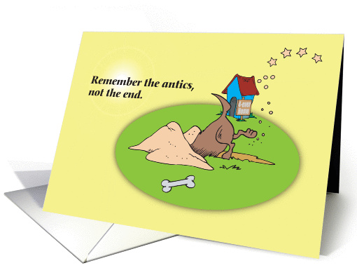 Loss of Pet Dog, Sympathy with a smile card (1155778)