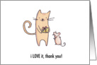 Thank You for the Cheese Cat & Mouse Gift Blank Note Card