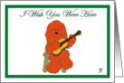 Dog playing the guitar and thinking of you card