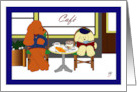 Have a Nice Day Two Dogs Sitting In a Cafe card