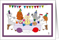 Celebrating birthday with my furry friends card