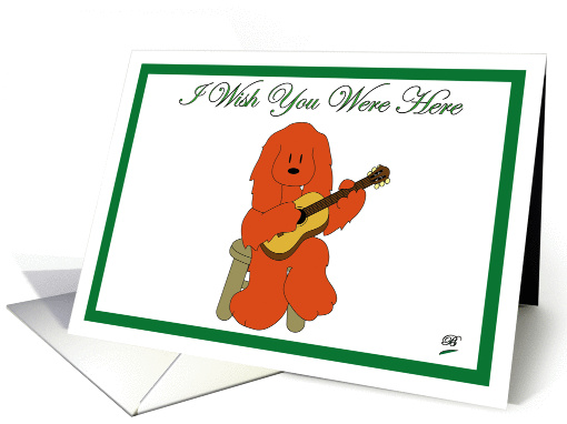 Dog playing the guitar and thinking of you card (1118144)