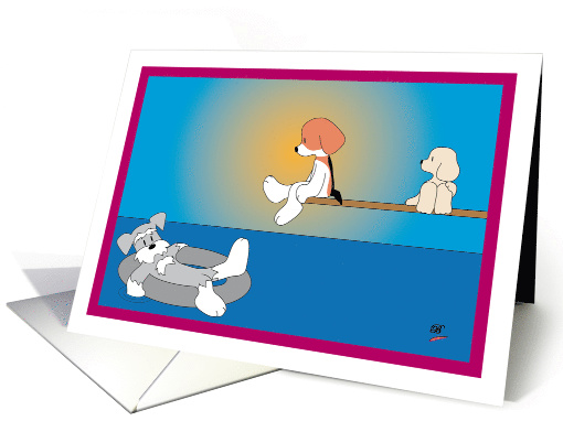 A lovely day: three dogs have fun under the sun card (1490890)