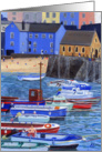 Tenby Harbour Boats Painting Pembrokeshire, UK Blank Note Card