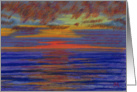 Irish Sea Sunset Painting Llanrhystud Beach Blank Note Card