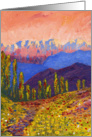 Swiss Alps Multi Colored Impasto Mountain Painting Blank Note Card