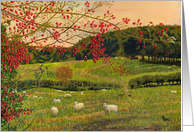 Rose Hip Berries Countryside Lampeter Wales Painting Blank Note Card