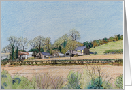 Lampeter Countryside Ceredigion, Wales Farm Painting Blank Note Card