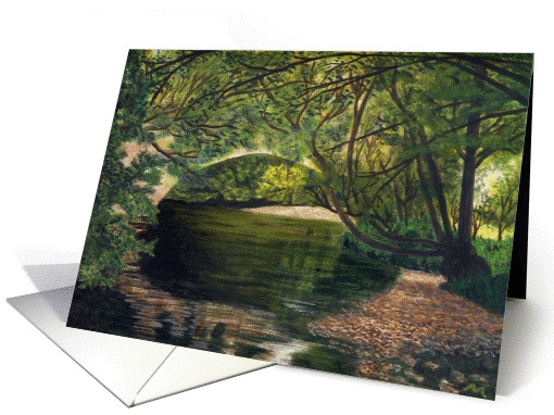 Dyfi River Machynlleth Countryside Painting Blank Note Art card