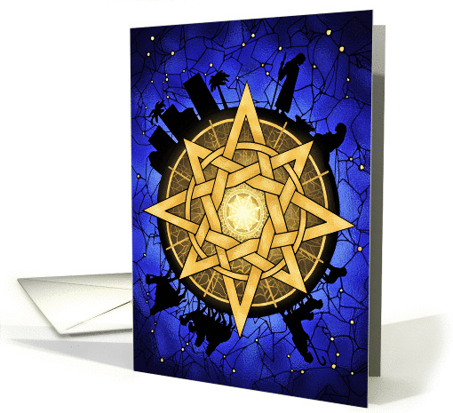 Stain Glass Nativity Christmas Blank card (1400590)