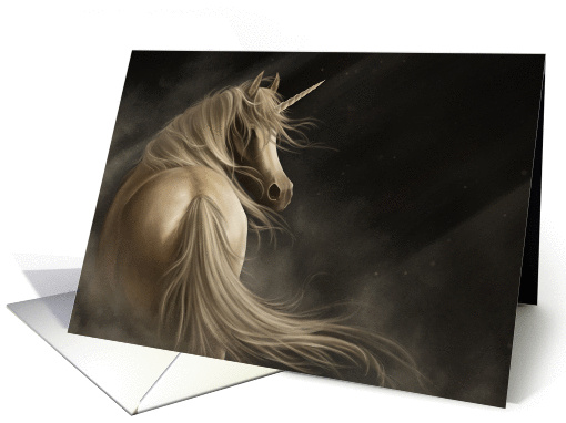 As Day Breaks Triumphant White Unicorn Birthday card (1409756)