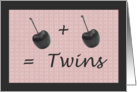 Pair of Cherries Congratulations Twin Girls card