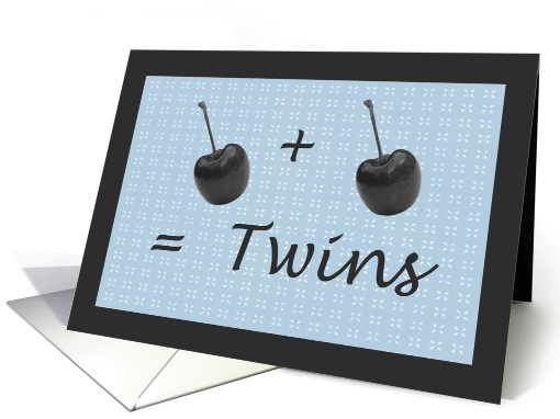 Pair of Cherries Congratulations Twin Boys card (1137348)