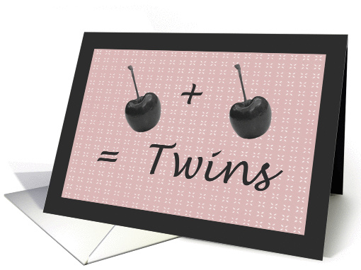 Pair of Cherries Congratulations Twin Girls card (1137350)