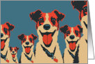 Bella Bella Bella Pop Retro Art Jack Russell Terriers blank note card