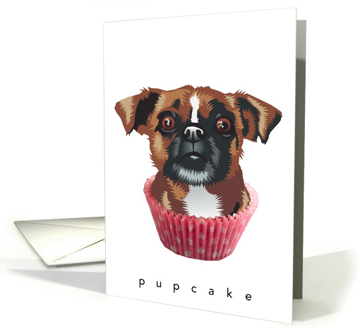 Pupcake Pugalier Sweet Treat blank note card (1087356)